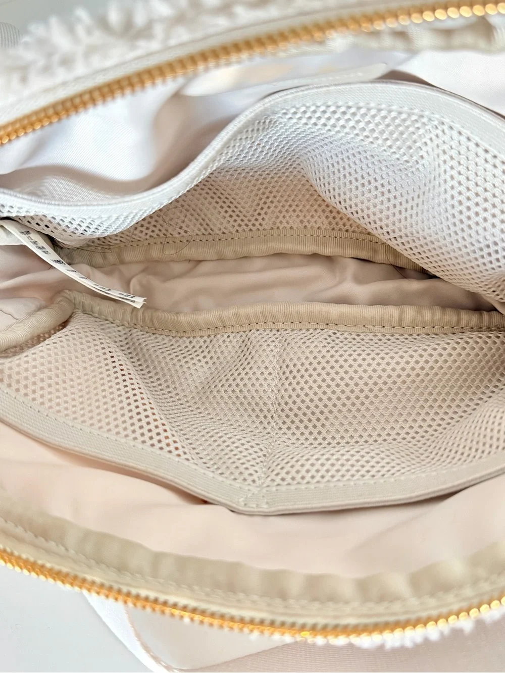 Lululemon Fleece Everywhere Belt Bag 1L Sherpa White Opal Gold Hardware